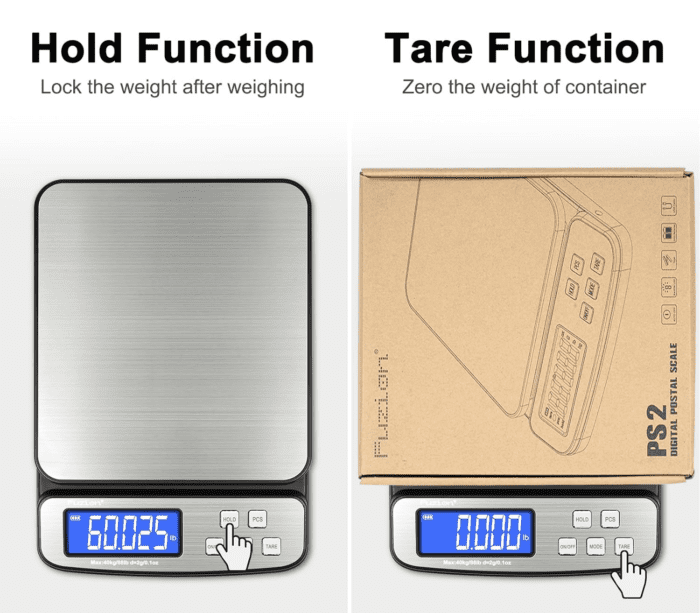 Digital Shipping Postal Scale - 88Lb X 0.1Oz, Stainless Steel Platform, 5 Units, Hold/Tare/Pcs Counting, Easy Calibration, Large LCD, Scale for Packages, All-In-1 Shipping Scale - Image 5