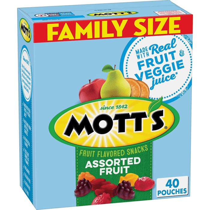 Fruit Flavored Snacks, Assorted Fruit, Gluten Free Snack, Family Pack, 40 Ct, 32 Oz