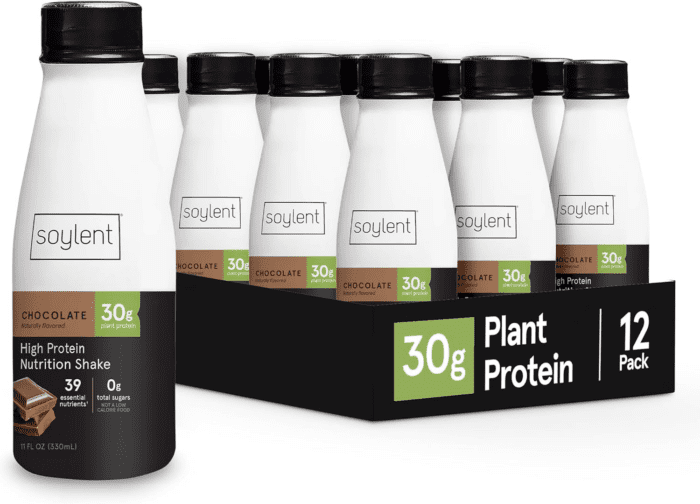 Complete Protein Shake, Chocolate, 30G Protein, Vegan, Dairy Free and 0G Sugar, Ready to Drink Protein Drinks, 11Oz (12 Pack)