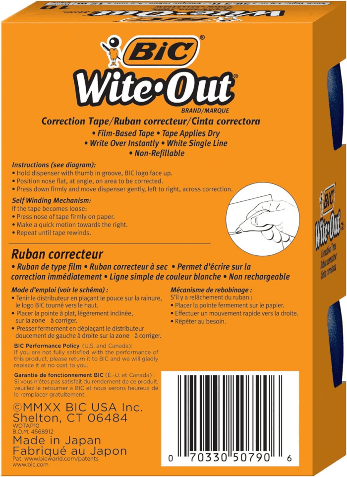 (R) Wite-Out(R) Correction Tape, 471 3/5In., Pack of 10, WOTAP10 - Image 2