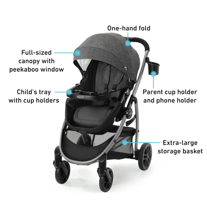 Redmond Modes Pramette Stroller, 3-In-1 Convertible: Car Seat Carrier, Infant Pramette to Toddler Stroller with Reversible Seat and One-Hand Fold - Image 6