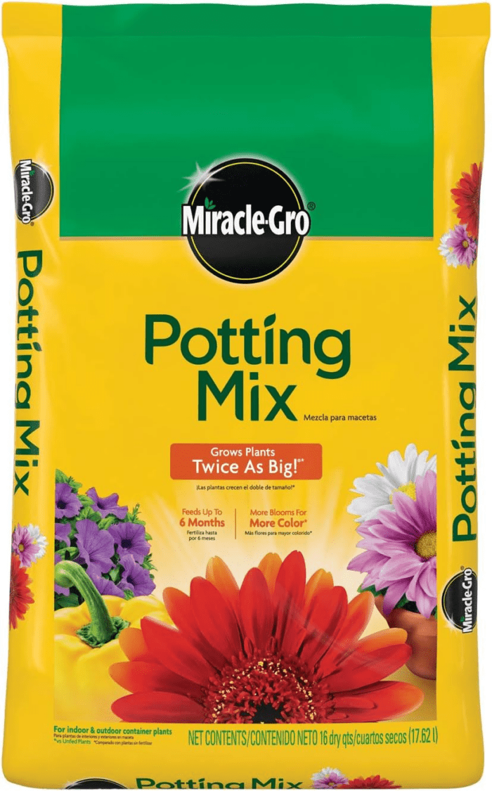 Potting Mix, for Container Plants, Flowers, Vegetables, Shrubs, Annuals, Perennials, Feeds up to 6 Months, 16 Qt.