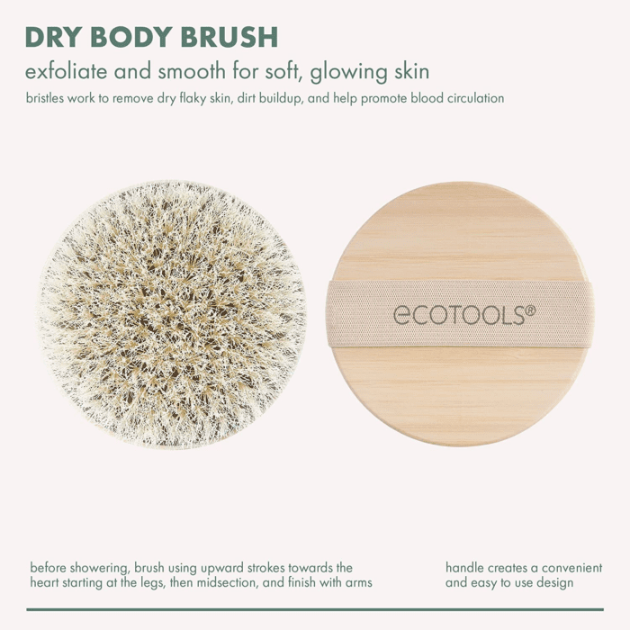 Dry Body Brush, Cruelty-Free Bristles Exfoliate & Smooth Skin, Dry Brushing Removes Dry Skin, May Help Improve Circulation & Skin Tone, Eco-Friendly Skincare Tool, Vegan, 1 Count - Image 3