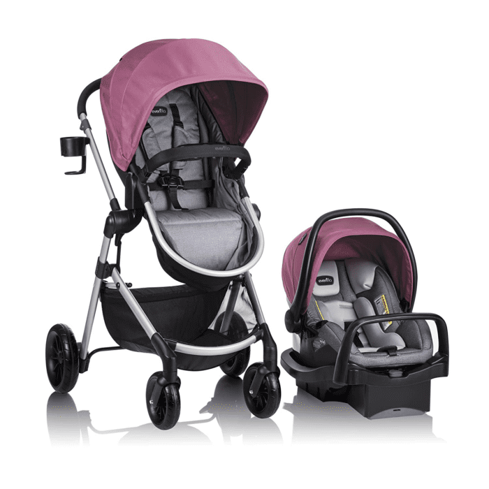 Pivot Modular Travel System with Litemax Infant Car Seat with Anti-Rebound Bar (Dusty Rose Pink)