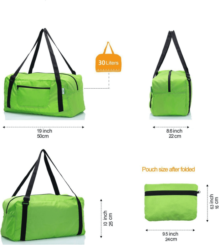 Foldable Travel Duffel Bag for Women & Men Luggage Great for Gym (Army Green) - Image 4