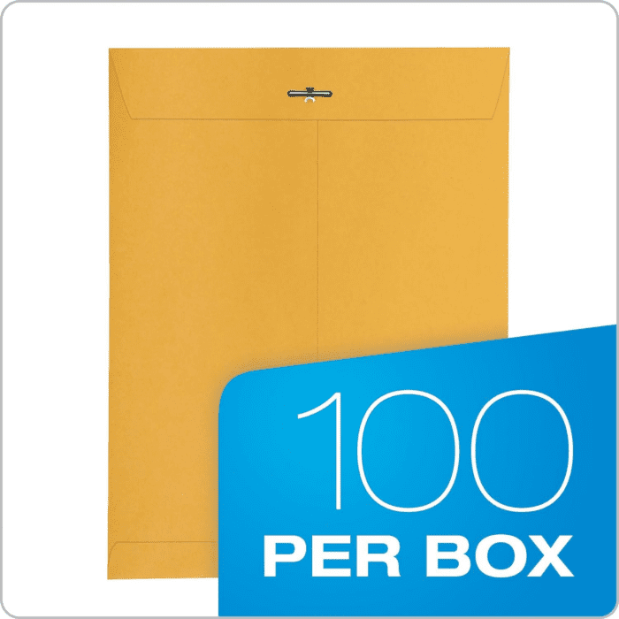 10 X 13 Clasp Envelopes, Gummed, Moisture-Activated Adhesive for Permanent Secure Seal, 28 Lb Paper, Brown Kraft, 100/Box (QUA37897) - Image 6