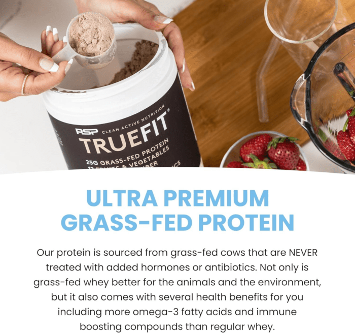 Truefit Gut Healthy Protein Powder, Grass-Fed Whey Meal Replacement Shake with Prebiotics, Probiotics, & Organic Superfoods, Keto Friendly, Gluten Free - Image 4