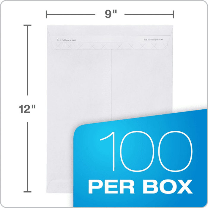 9 X 12 Security Envelopes, 100/Box, 9 X 12 Inches, Release & Seal Self Seal, Simplysafe Tamper Evident Pull Strip, White (COLO930) - Image 5