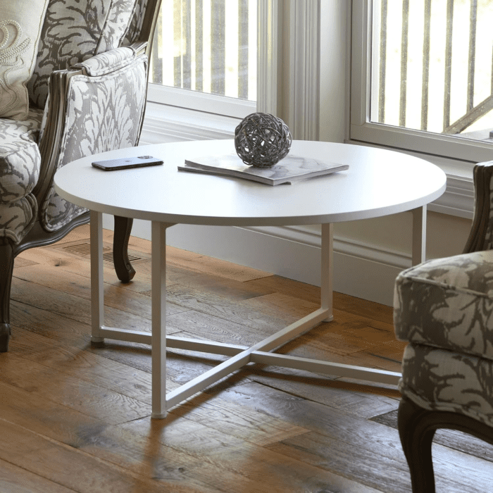 round Coffee Table, White - Image 4