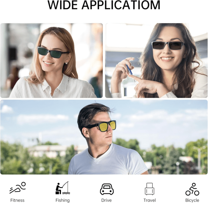 4Pcs Polarized Clip for Ray-Ban Meta Wayfarer Smart Glasses (Size M), Discoloration Clips Compatible with Ray-Ban Meta Wayfarer Protect Your Eyes, Cool and Fashion (Black+Green+Brown+Yellow) - Image 5