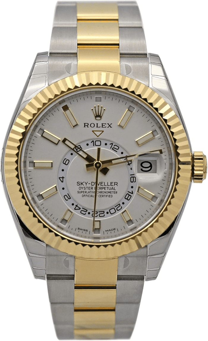 Sky-Dweller Automatic Men’S 18K Yellow Gold White Dial Oyster Watch 326933