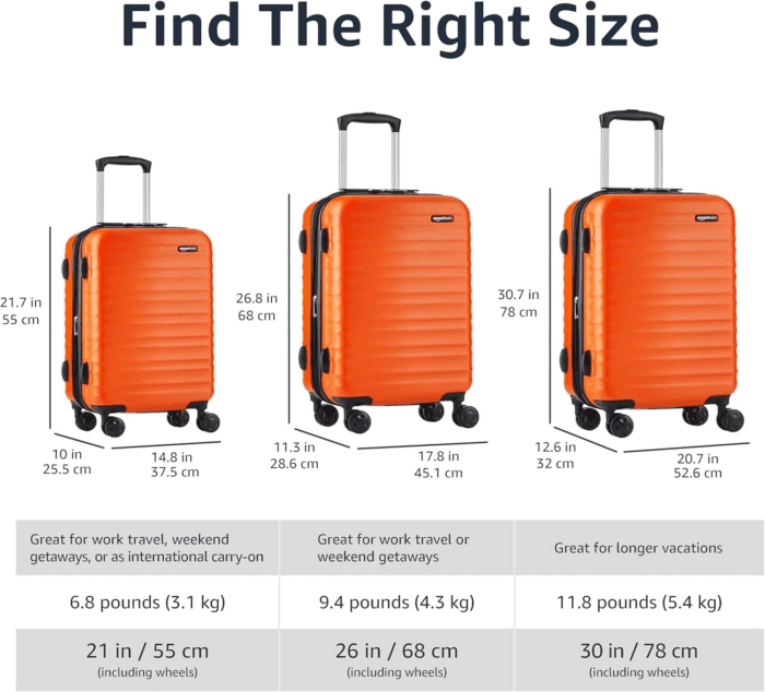 21-Inch Hardside Carry-On Luggage, Hardshell Suitcase with Wheels, Expandable for up to 25% More Space, with Scratch-Resistant Surface, Four Multi-Directional Wheels, Orange - Image 5