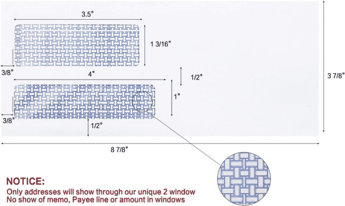 #9 Double Window Security Envelopes,  No.9 Double Window Business Envelopes Designed for Quickbooks Invoices and Business Statements - Number 9 Size 3 7/8 Inch X 8 7/8 Inch - 24 LB - 500 Pack - Image 4