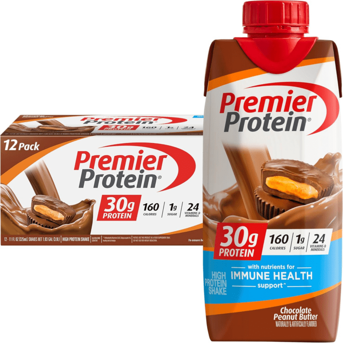 Protein Shake, Chocolate Peanut Butter, 30G Protein, 1G Sugar, 11 Fl Oz Pack of 12