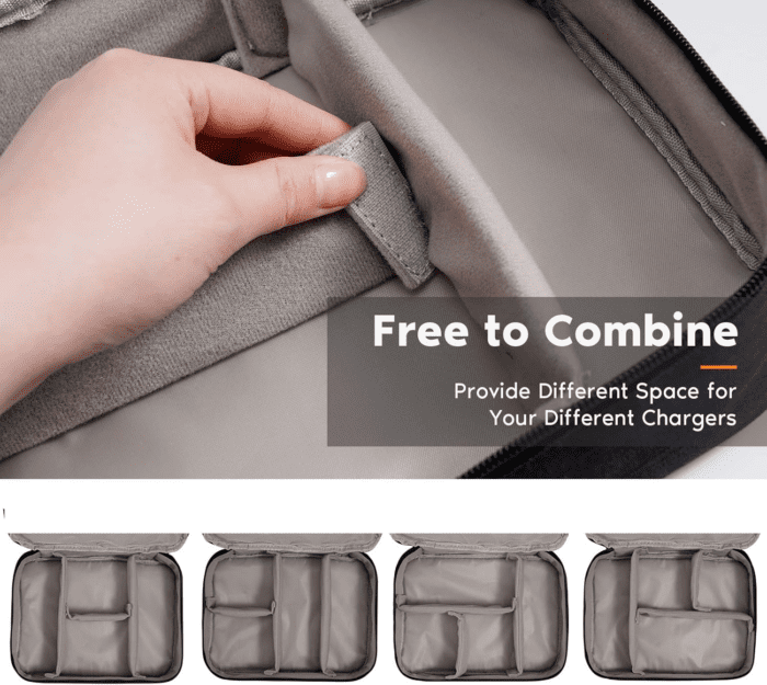 Electronics Organizer,  Electronic Accessories Bag Travel Cable Organizer Three-Layer for Ipad Mini, Kindle, Hard Drives, Cables, Chargers - Image 6