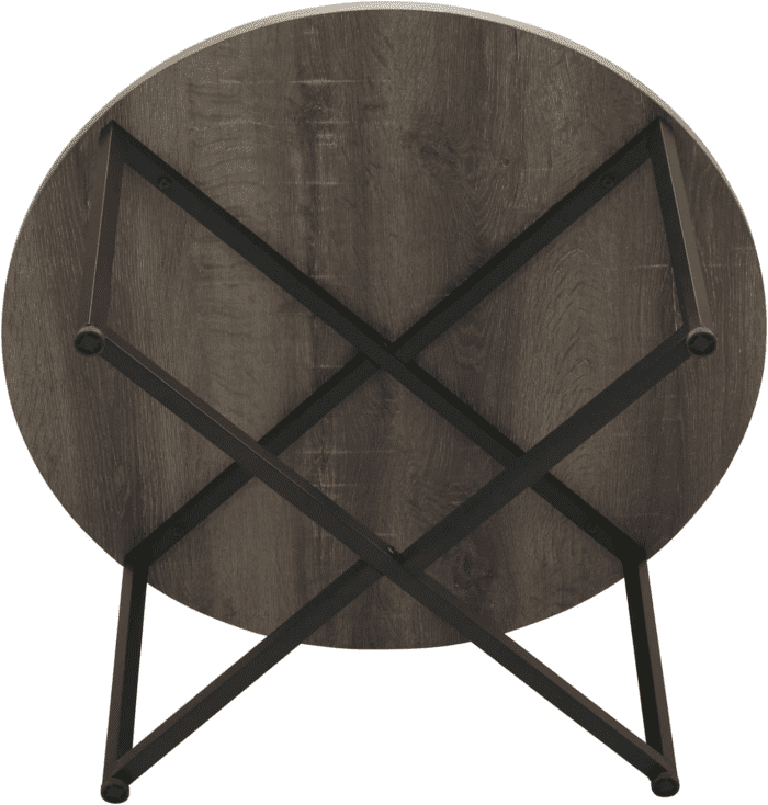 Jamestown round Coffee Table Ashwood Rustic Wood Grain and Black Metal 31.5 X 31.5, Taupe - Image 12