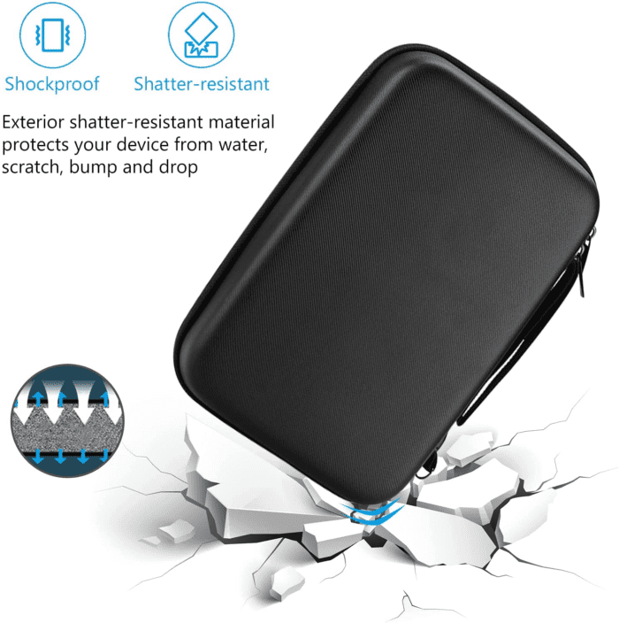 Hard Travel Electronic Organizer Case for Macbook Power Adapter Chargers Cables Power Bank Apple Magic Mouse Apple Pencil USB Flash Disk SD Card Small Portable Accessories Bag -L, Black - Image 5