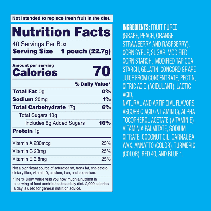 Welch’S Fruit Snacks, Mixed Fruit, Great for School Lunches, Bulk Pack, Gluten Free, Individual Single Serve Bags, 0.8 Oz (Pack of 40) - Image 7