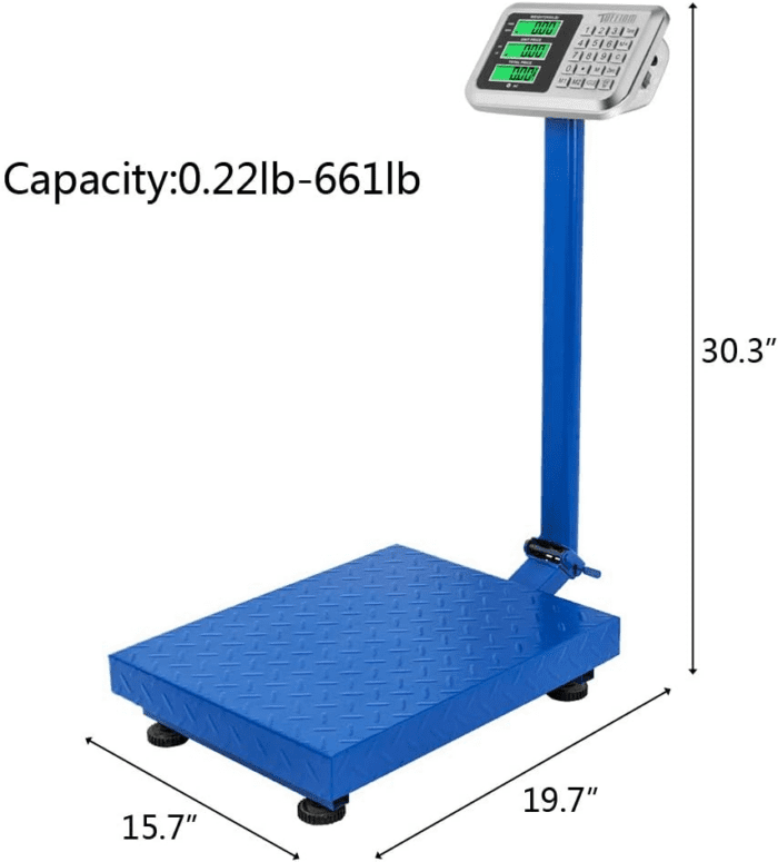 661Lbs Weight Electronic Platform Scale,Digital Floor Heavy Duty Folding Scales,Stainless Steel High-Definition LCD Display,Perfect for Luggage Shipping Mailing Package Price - Image 9