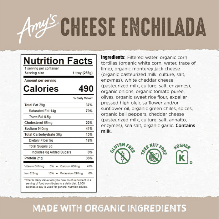 Frozen Meals, Cheese Enchilada, Made with Organic Corn and Tomatoes, Gluten Free Microwave Meals, 9 Oz - Image 5