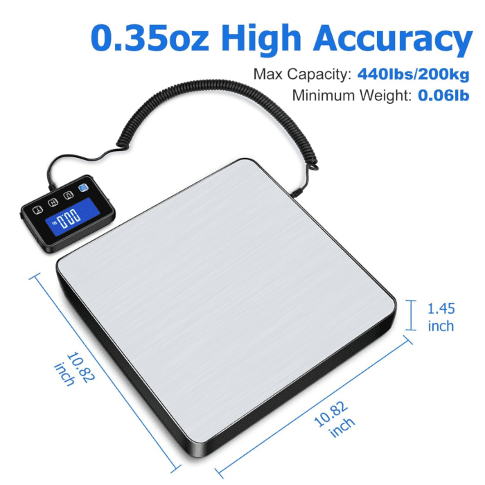 Shipping Scale, 440 Lbs/0.35Oz High Accurate Digital Postal Scale with Hold/Tare Function, Shipping Scale for Small Business, Packages, Luggage, Home Use, Battery & Charging Cable Include - Image 2