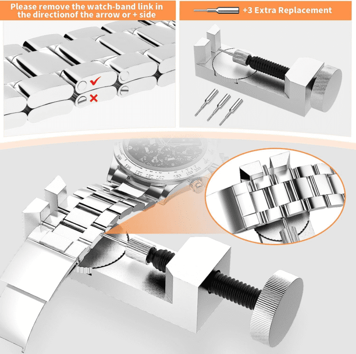 Watch Link Removal Kit,  Watch Repair Kit, Watch Case Opener Spring Bar Tools, Watch Battery Replacement Tool Kit, Watch Band Link Pin Tool Set with Carrying Case and Instruction Manual - Image 3