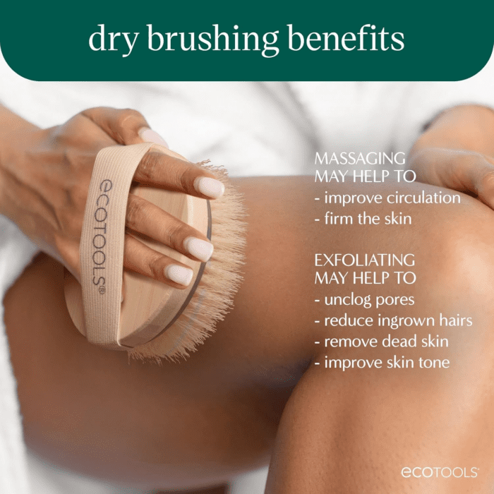 Dry Body Brush, Cruelty-Free Bristles Exfoliate & Smooth Skin, Dry Brushing Removes Dry Skin, May Help Improve Circulation & Skin Tone, Eco-Friendly Skincare Tool, Vegan, 1 Count - Image 4