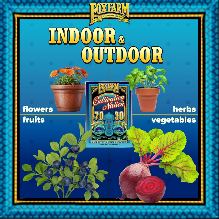 Cultivation Nation 70:30 Growing Media, 2Cu Ft - Mix of Coconut Coir and Perlite - Provides Aeration and Drainage, Use for Indoor/Outdoor Container Gardens - Image 4