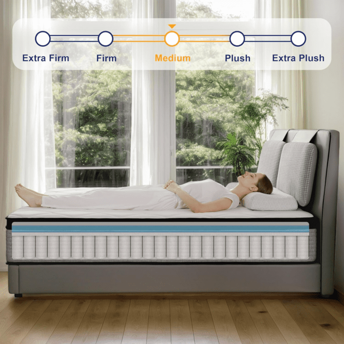 Queen Mattress | 12 Inch Queen Size Hybrid Mattresses in a Box | Medium Firm Memory Foam and Individual Pocket Springs | Fiberglass Free Bed Mattres | Breathable | Certipur-Us - Image 2