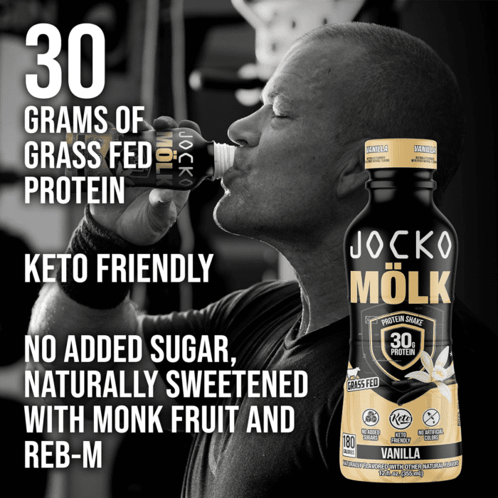 Jocko Mölk 30G Grass Fed Protein Shakes – No Added Sugar Protein Drinks KETO Friendly - Ready to Drink 12 FL Oz (Pack of 12) Vanilla - Image 3