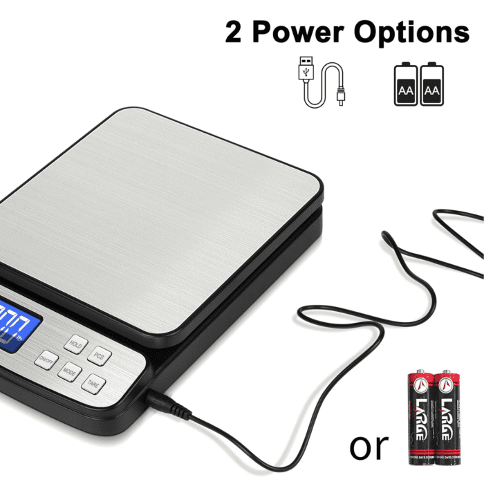 Digital Shipping Postal Scale - 88Lb X 0.1Oz, Stainless Steel Platform, 5 Units, Hold/Tare/Pcs Counting, Easy Calibration, Large LCD, Scale for Packages, All-In-1 Shipping Scale - Image 3