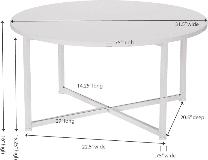 round Coffee Table, White - Image 3