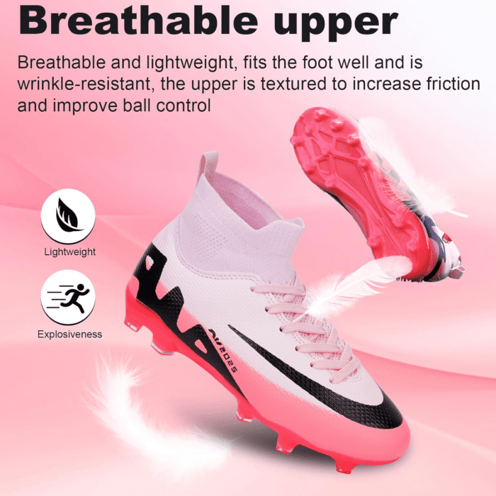 Soccer Cleats for Mens Womens, Indoor Soccer Cleats Football Cleats Shoes Unisex Youth Students Running Training Non-Slip Rugby AG FG TF Athletic Shoes for Outdoor Turf Athletic - Image 2