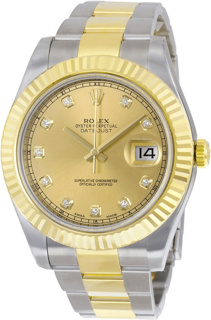 Datejust II Champagne Dial Automatic Stainless Steel and 18Kt Yellow Gold Mens Watch 116333CDO