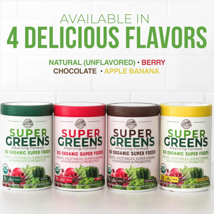 Organic Super Greens Berry Flavor, 50 Organic Super Foods, Packed with Fiber, USDA Organic Drink Mix, Fruits, Vegetables, Mushrooms & Probiotics, Supports Energy, 5G Fiber - Image 6