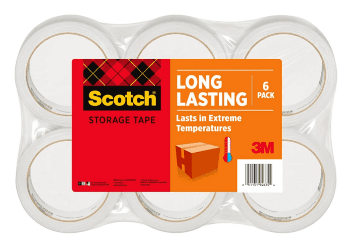 Long Lasting Storage Packaging Tape, 1.88" X 54.6 Yd, Designed for Storage and Packing, Stays Sealed in Weather Extremes, 3" Core, Clear, 6 Rolls (3650-6) - Image 11