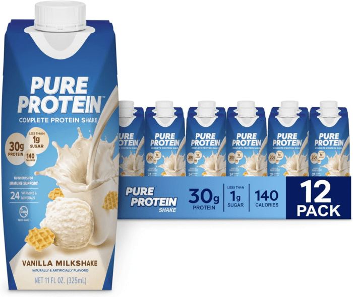 Vanilla Protein Shake, 30G Complete Protein, Vitamins A, C, D, and E plus Zinc to Support Immune Health, Ready to Drink and Keto-Friendly, 11Oz Bottles, 12 Pack