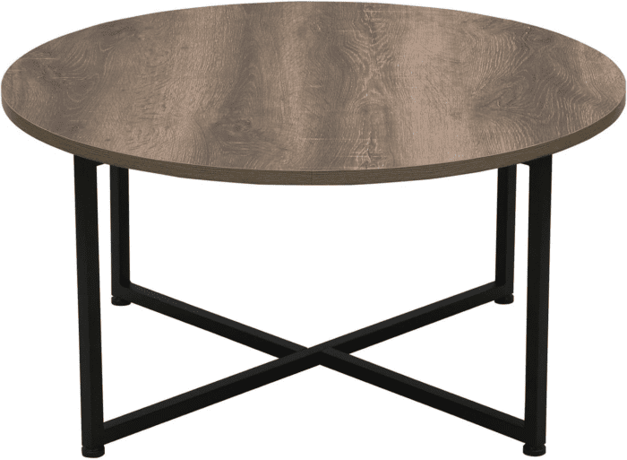 Jamestown round Coffee Table Ashwood Rustic Wood Grain and Black Metal 31.5 X 31.5, Taupe - Image 10