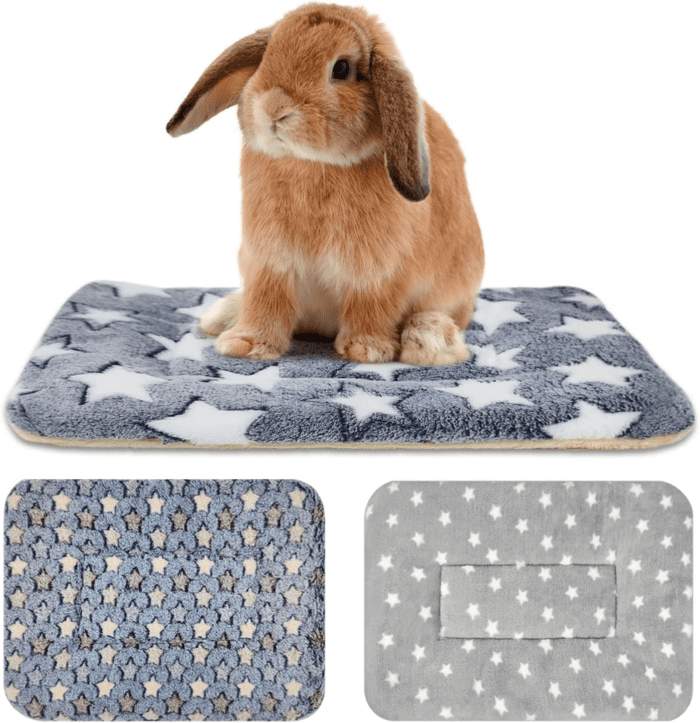 3PCS Guinea Pig Bed Soft Rabbit Bedding Cage Liner Warm Bunny Mats Pee Pads Fleece Blanket Plush Hamster Sleep Beds Ferret Squirrel Hedgehog Rat