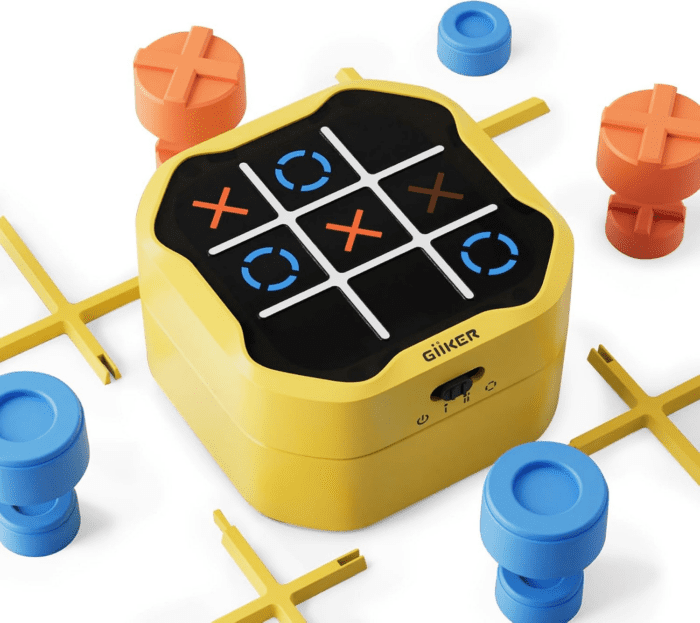 Tic Tac Toe Bolt Game, Original 3-In-1 Handheld Puzzle Game Console, Portable Travel Games for Car Ride, Board Games for Kids and Adults, Birthday Gifts for Ages 3+