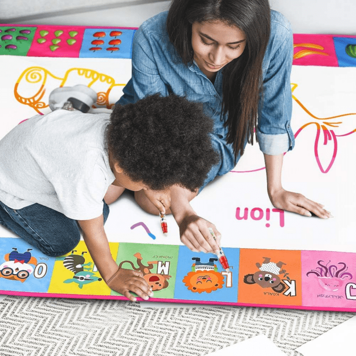 Water Doodle Mat - Kids Painting Writing Doodle Toy Board - Color Doodle Drawing Mat Bring Magic Pens Educational Toys for Age 3 4 5 6 7 8 9 10 11 12 Year Old Girls Boys Age Toddler Gift (Pink) - Image 6