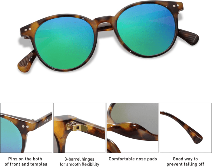 Small round Classic Polarized Sunglasses for Women Men Vintage Style UV400 Lens SJ2113 - Image 4