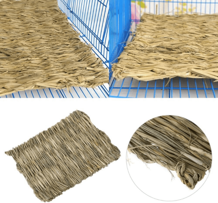 Grass Mat Woven Bed Mat for Small Animal Bunny Bedding Nest Chew Toy Bed Play Toy for Guinea Pig Parrot Rabbit Hamster Rat(Pack of 3) - Image 4