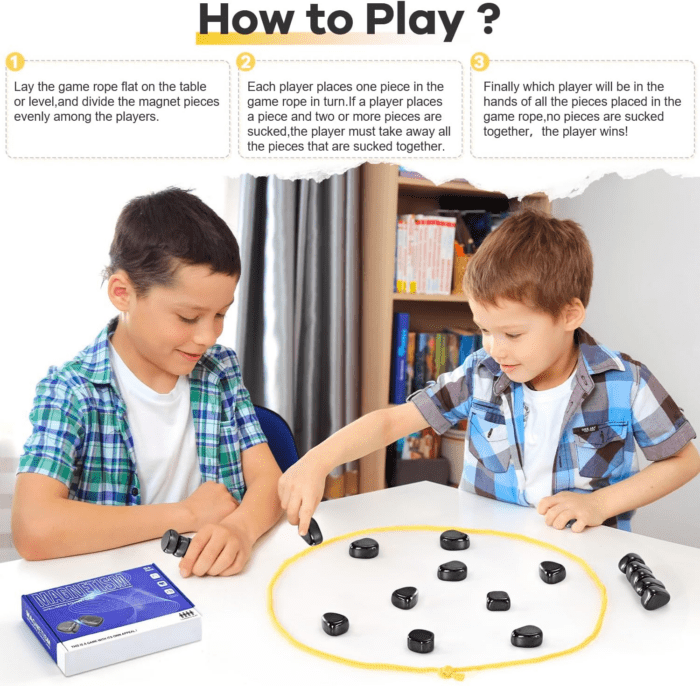 Magnetic Chess Game, Magnet Game with Rope, Party Travel Desktop Magnetic Strategy Game, Kids Gifts Family Games Educational Games for Kids and Adults - Image 3