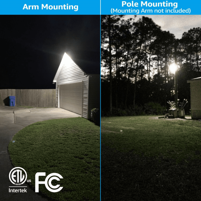 LED Barn Light, Dusk to Dawn Area Lights with Photocell, Outdoor Security Flood Lighting, ETL & FCC Listed, IP65 Waterproof, Aluminum Housing, 110-277V, Garage, Yard, 5000K Daylight, Bronze - Image 3