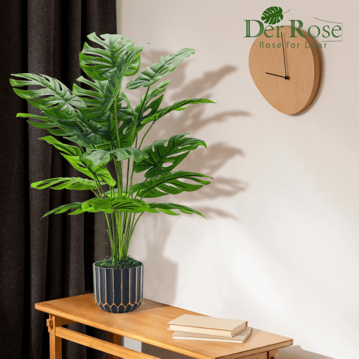 Fake Plants Tall 28'' Artificial Monstera Faux Plants Indoor for Living Room Home House Decor - Image 5