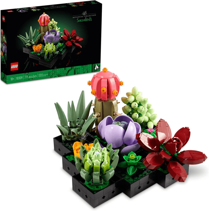 Icons Succulents Artificial Plant Set for Adults, Home Decor, Birthday, Creative Housewarming Gifts, Botanical Collection, Flower Bouquet Kit, 10309