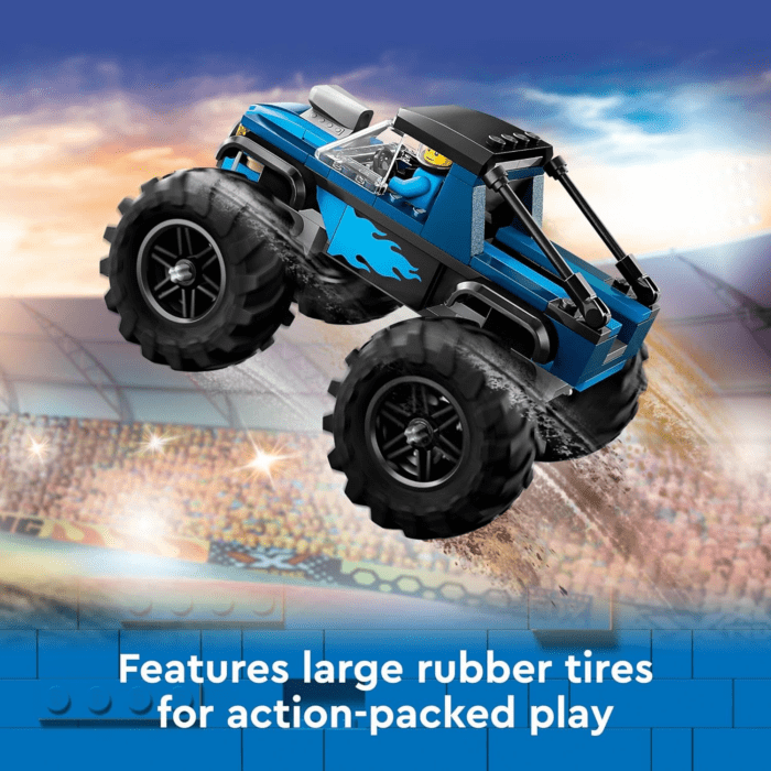 City Blue Monster Truck Off-Road Toy Playset with a Driver Minifigure, Imaginative Toys for Kids, Fun Gift for Boys and Girls Aged 5 Plus, Mini Monster Truck, 60402 - Image 3