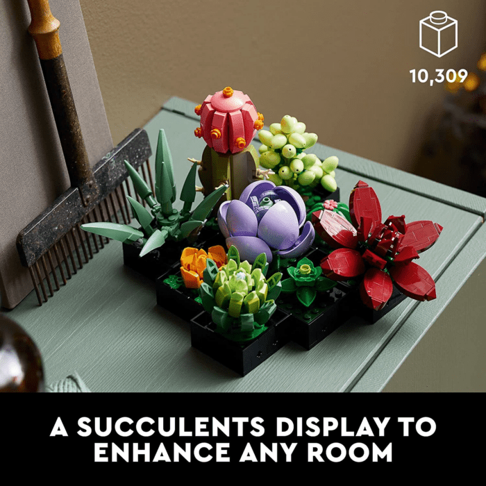 Icons Succulents Artificial Plant Set for Adults, Home Decor, Birthday, Creative Housewarming Gifts, Botanical Collection, Flower Bouquet Kit, 10309 - Image 2