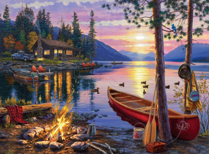 - Darrell Bush - Canoe Lake - 1000 Piece Jigsaw Puzzle for Adults - High Quality Challenging Puzzle Perfect for Game Nights - Finished Puzzle Size Is 26.75 X 19.75